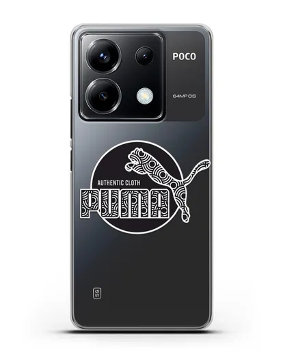 Чехол с паттерном Puma силиконовый для Xiaomi Poco X6
