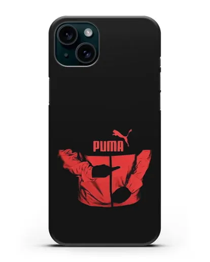 Чехол с символикой Puma силиконовый для iPhone 15 Plus