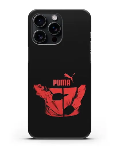 Чехол с символикой Puma силиконовый для iPhone 15 Pro Max