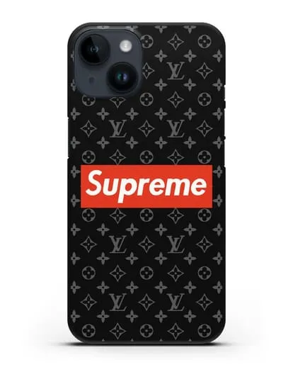 Чехол с логотипом Supreme силиконовый для iPhone 14