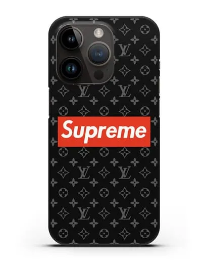 Чехол с логотипом Supreme силиконовый для iPhone 14 Pro