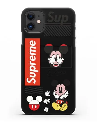 Чехол Supreme Mickey Mouse силиконовый для iPhone 11