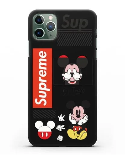 Чехол Supreme Mickey Mouse силиконовый для iPhone 11 Pro Max