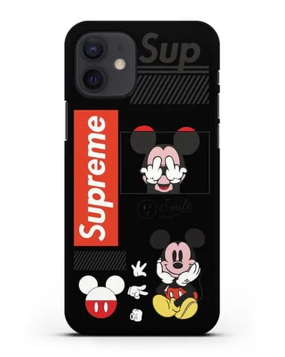 Чехол Supreme Mickey Mouse силиконовый для iPhone 12