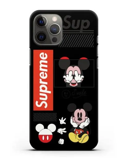 Чехол Supreme Mickey Mouse силиконовый для iPhone 12 Pro Max