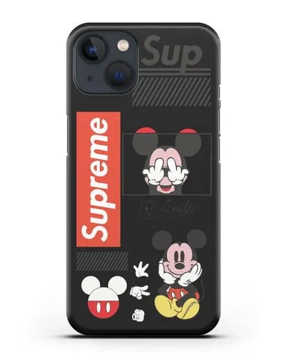 Чехол Supreme Mickey Mouse силиконовый для iPhone 13