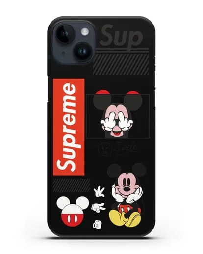Чехол Supreme Mickey Mouse силиконовый для iPhone 14 Plus