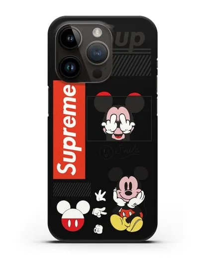 Чехол Supreme Mickey Mouse силиконовый для iPhone 14 Pro