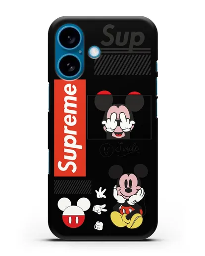 Чехол Supreme Mickey Mouse силиконовый для iPhone 16