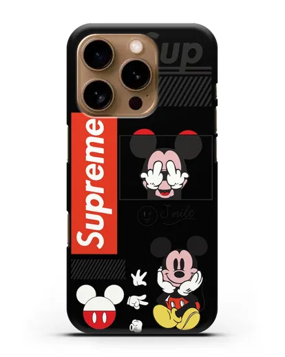 Чехол Supreme Mickey Mouse силиконовый для iPhone 16 Pro