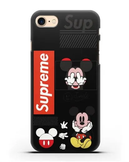 Чехол Supreme Mickey Mouse силиконовый для iPhone 8