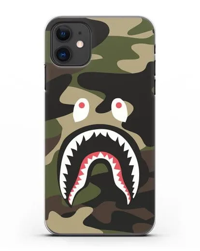 Чехол с рисунком Kaws акула зеленая силиконовый для iPhone 11