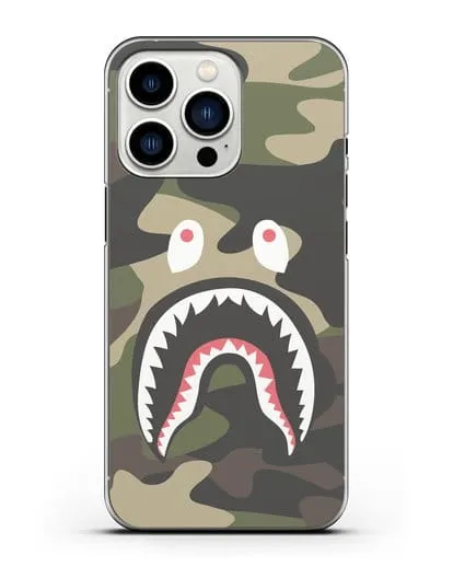 Чехол с рисунком Kaws акула зеленая силиконовый для iPhone 13 Pro