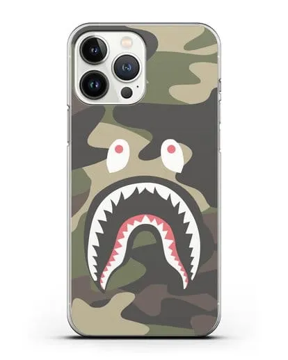 Чехол с рисунком Kaws акула зеленая силиконовый для iPhone 13 Pro Max
