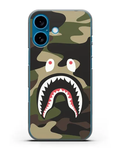 Чехол с рисунком Kaws акула зеленая силиконовый для iPhone 16
