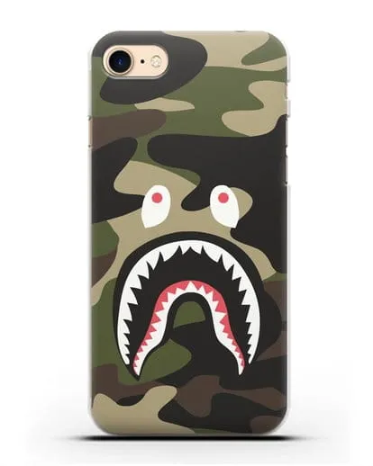Чехол с рисунком Kaws акула зеленая силиконовый для iPhone 8