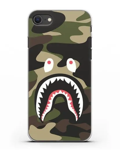Чехол с рисунком Kaws акула зеленая силиконовый для iPhone SE 2020
