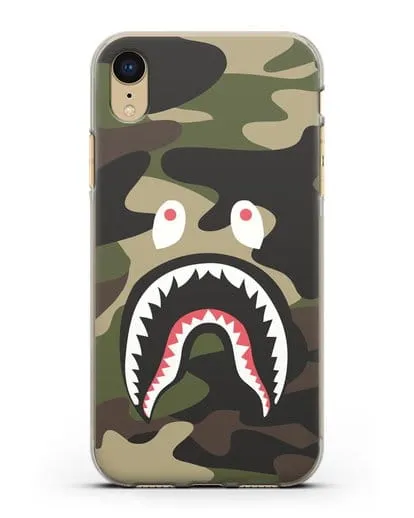 Чехол с рисунком Kaws акула зеленая силиконовый для iPhone XR