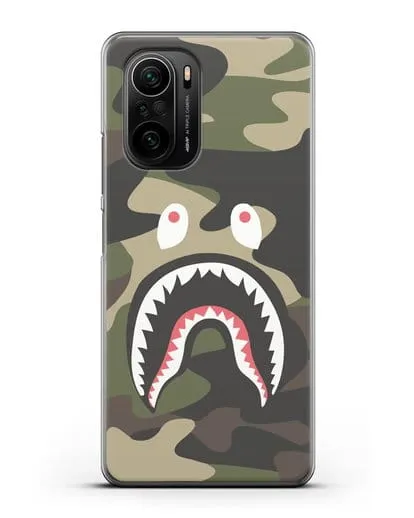 Чехол с рисунком Kaws акула зеленая силиконовый для Xiaomi Poco F3