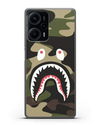 Чехол с рисунком Kaws акула зеленая силиконовый для Xiaomi Poco F5