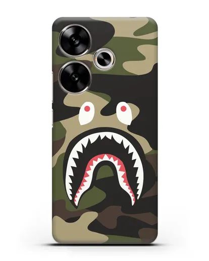 Чехол с рисунком Kaws акула зеленая силиконовый для Xiaomi Poco F6