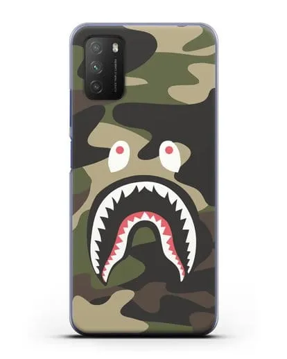 Чехол с рисунком Kaws акула зеленая силиконовый для Xiaomi Poco M3