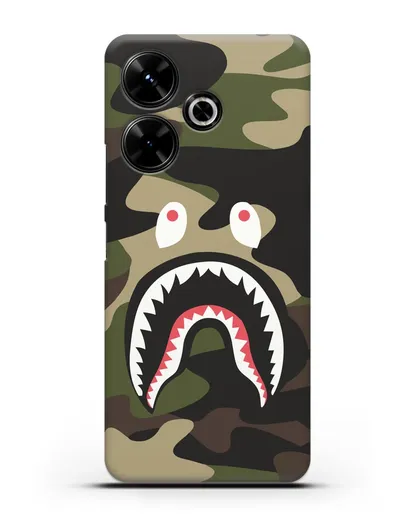 Чехол с рисунком Kaws акула зеленая силиконовый для Xiaomi Poco M6