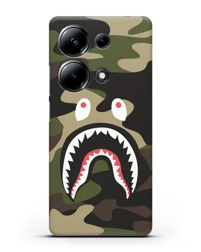 Чехол с рисунком Kaws акула зеленая силиконовый для Xiaomi Poco M6 Pro