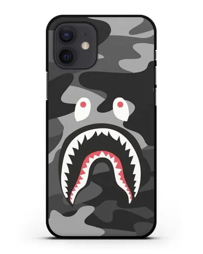 Чехол с рисунком Kaws акула серая силиконовый для iPhone 12