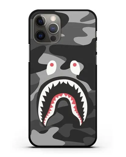 Чехол с рисунком Kaws акула серая силиконовый для iPhone 12 Pro