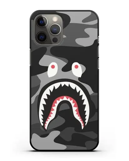 Чехол с рисунком Kaws акула серая силиконовый для iPhone 12 Pro Max