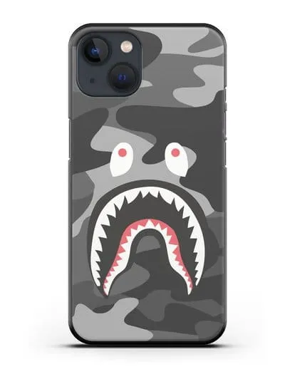 Чехол с рисунком Kaws акула серая силиконовый для iPhone 13 Mini