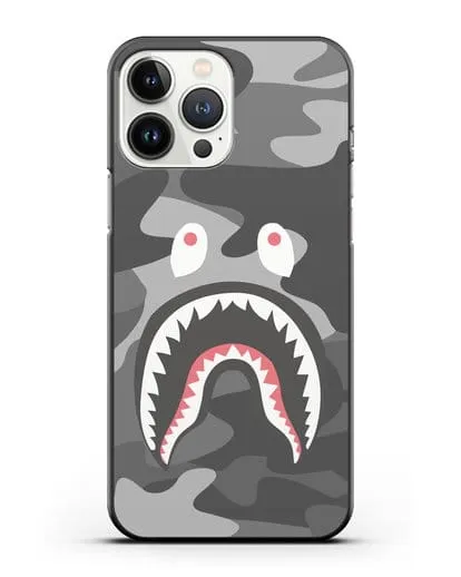 Чехол с рисунком Kaws акула серая силиконовый для iPhone 13 Pro Max