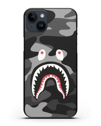 Чехол с рисунком Kaws акула серая силиконовый для iPhone 14 Plus