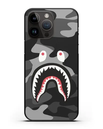 Чехол с рисунком Kaws акула серая силиконовый для iPhone 14 Pro Max