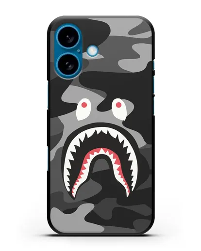Чехол с рисунком Kaws акула серая силиконовый для iPhone 16