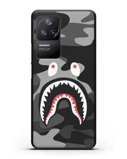 Чехол с рисунком Kaws акула серая силиконовый для Xiaomi Poco F4