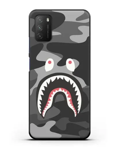 Чехол с рисунком Kaws акула серая силиконовый для Xiaomi Poco M3