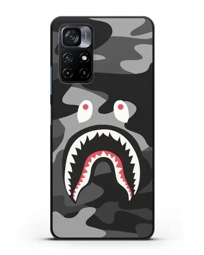Чехол с рисунком Kaws акула серая силиконовый для Xiaomi Poco M4 Pro 5G