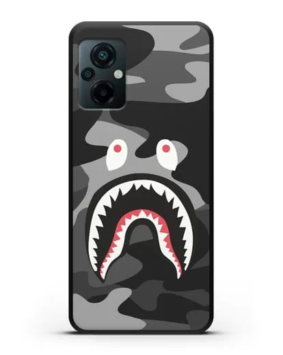 Чехол с рисунком Kaws акула серая силиконовый для Xiaomi Poco M5