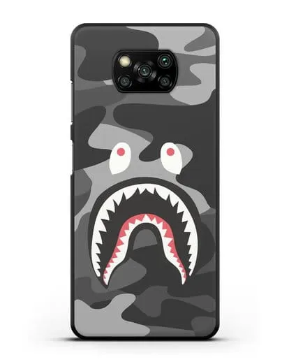 Чехол с рисунком Kaws акула серая силиконовый для Xiaomi Poco X3