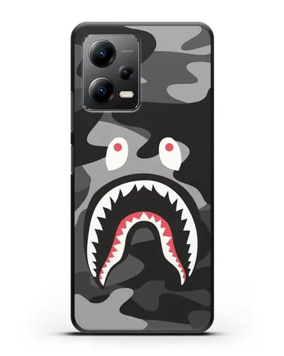 Чехол с рисунком Kaws акула серая силиконовый для Xiaomi Poco X5