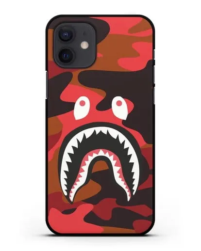 Чехол с рисунком Kaws акула красная силиконовый для iPhone 12