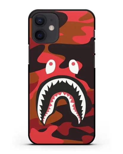 Чехол с рисунком Kaws акула красная силиконовый для iPhone 12 mini