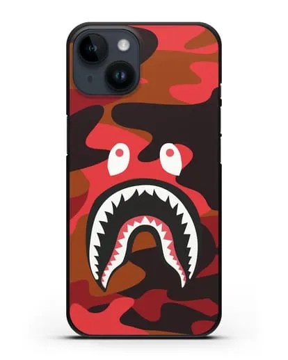 Чехол с рисунком Kaws акула красная силиконовый для iPhone 14