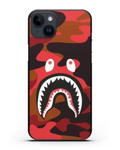 Чехол с рисунком Kaws акула красная силиконовый для iPhone 14 Plus