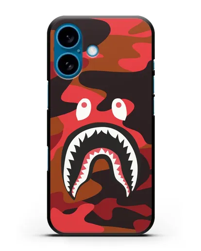 Чехол с рисунком Kaws акула красная силиконовый для iPhone 16