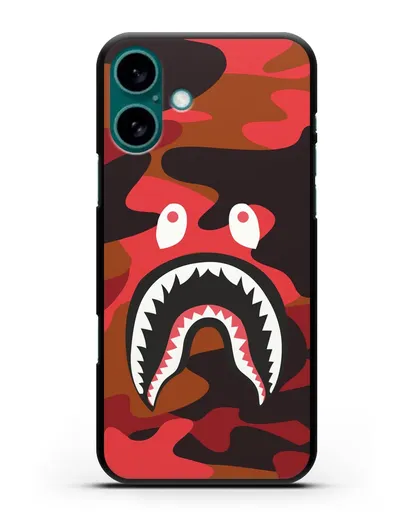 Чехол с рисунком Kaws акула красная силиконовый для iPhone 16 Plus