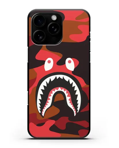 Чехол с рисунком Kaws акула красная силиконовый для iPhone 16 Pro Max