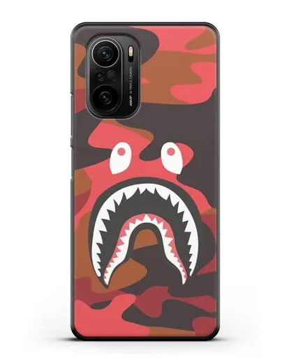Чехол с рисунком Kaws акула красная силиконовый для Xiaomi Poco F3